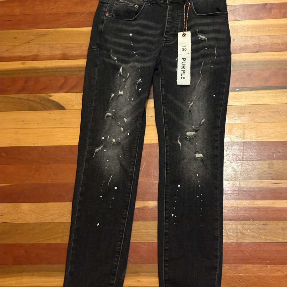 Black purple jeans